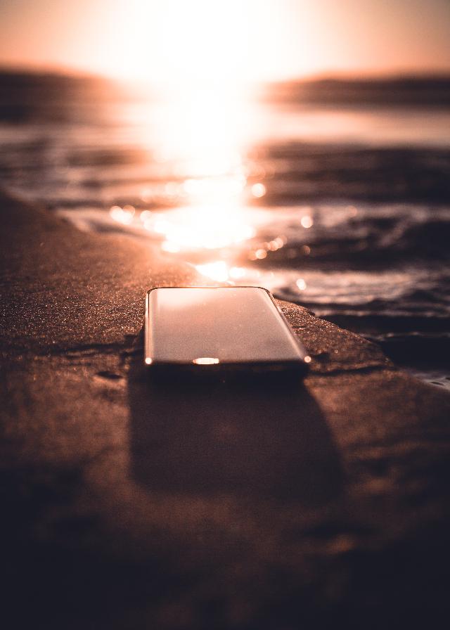 phone with sunrise